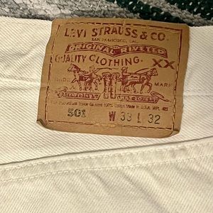 Vintage White Denim Levi Jeans 501 For Sale!